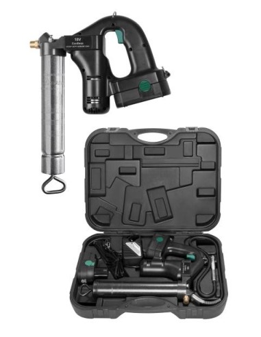 PISTOLA DE ENGRASE A BATERÍA PG-18V, CON DOS BATERÍAS Li-ION 18 V