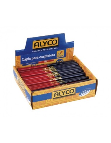 Alyco 149055 lapíz para carpintero 2 colores azul y rojo