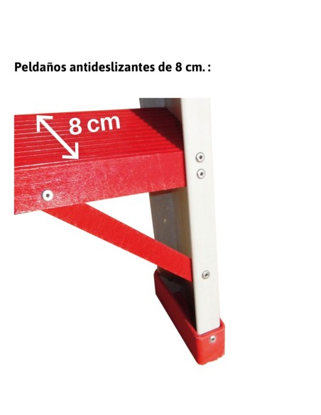 PAF | Escalera de tijera en fibra de vidrio con peldaños cómodos
