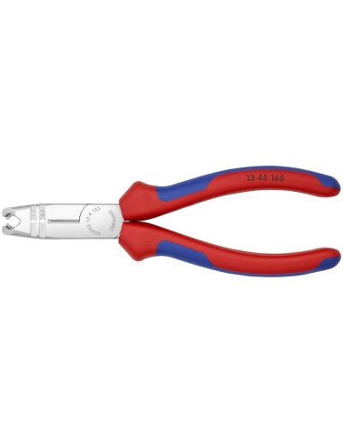 Pelacables multifuncional con fundas multicomponentes cromado 165 mm (cartulina autoservicio/blíster) KNIPEX 13 45 165 SB