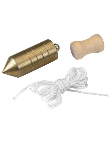 ALYCO 197932 Plomada de acero con nuez de madera y cordón de nylon