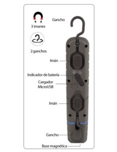 ALYCO 190573 Linterna recargable reforzada abatible bifocal 2