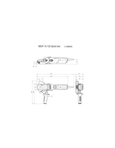 Amoladora eléctrica 1000W 125mm + maletín METABO 613080500 WEVF 10-125 Quick Inox Set