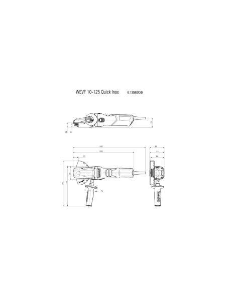 Amoladora eléctrica 1000W 125mm + maletín METABO 613080500 WEVF 10-125 Quick Inox Set