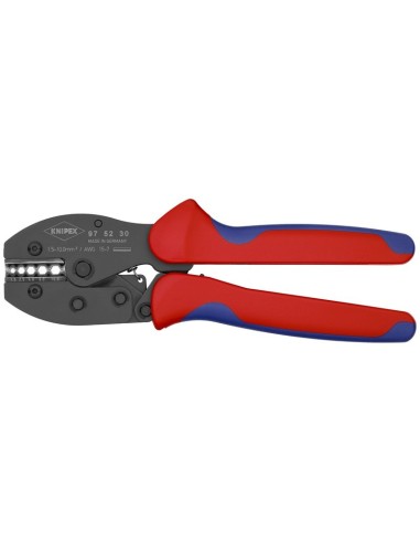 PreciForce Alicate para crimpar terminales con fundas multicomponentes bruñido 220 mm (cartulina autoservicio/blíster) KNIPEX