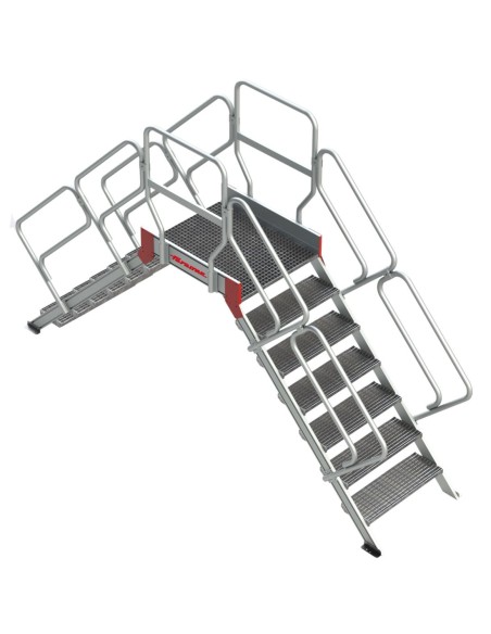 SP-T | Escalera puente con plataforma en tramex | Inclinación 45