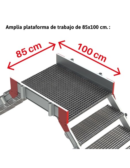 SP-T | Escalera puente con plataforma en tramex | Inclinación 45