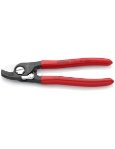 Tijeras cortacables con muelle de apertura recubiertos de plástico bruñido 165 mm (cartulina autoservicio/blíster) KNIPEX 95 21