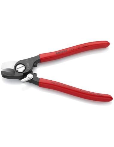 Tijeras cortacables con muelle de apertura recubiertos de plástico bruñido 165 mm KNIPEX 95 21 165