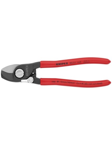 Tijeras cortacables con muelle de apertura recubiertos de plástico bruñido 165 mm KNIPEX 95 21 165