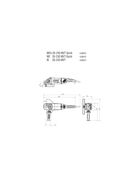 WEA 26-230 MVT Quick Amoladora angular/Cartón