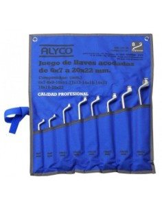 ALYCO 191181 Juego de 8 llaves de doble estrella acodada