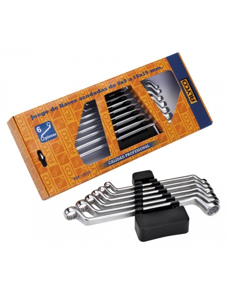 ALYCO 191182 Juego de 6 llaves de doble estrella acodada