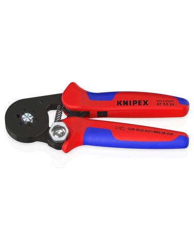 Alicate autoajustable para crimpar punteras huecas de acceso lateral con fundas multicomponentes bruñido 180 mm KNIPEX 97 53 14