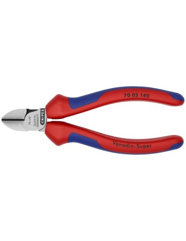 Alicate de corte diagonal con fundas multicomponentes negro atramentado 140 mm KNIPEX 70 02 140