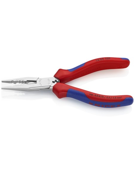 Alicate de electricista con fundas multicomponentes cromado 160 mm KNIPEX 13 05 160