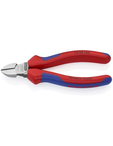 Alicate de corte diagonal con fundas multicomponentes negro atramentado 140 mm (cartulina autoservicio/blíster) KNIPEX 70 02 14