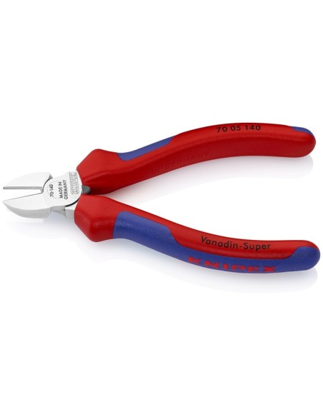 Alicate de corte diagonal con fundas multicomponentes cromado 140 mm KNIPEX 70 05 140