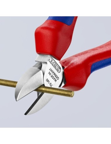 Alicate de corte diagonal con fundas multicomponentes cromado 140 mm KNIPEX 70 05 140