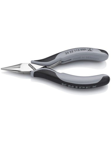 Alicate de montaje para electrónica ESD con fundas multicomponentes 115 mm KNIPEX 35 22 115 ESD