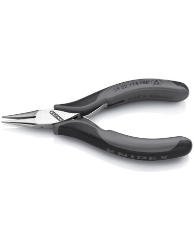Alicate de montaje para electrónica ESD con fundas multicomponentes 115 mm KNIPEX 35 22 115 ESD