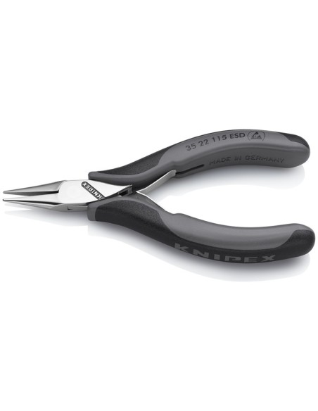Alicate de montaje para electrónica ESD con fundas multicomponentes 115 mm KNIPEX 35 22 115 ESD