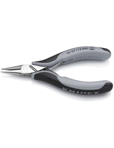 Alicate de montaje para electrónica ESD con fundas multicomponentes 115 mm KNIPEX 35 22 115 ESD