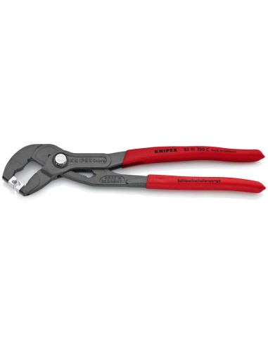 Alicate para abrazaderas Click recubiertos de plástico antideslizante gris atramentado 250 mm KNIPEX 85 51 250 C