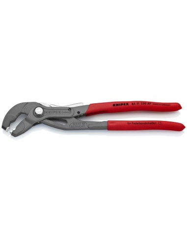 Alicate para abrazaderas con fijador recubiertos de plástico antideslizante gris atramentado 250 mm KNIPEX 85 51 250 AF