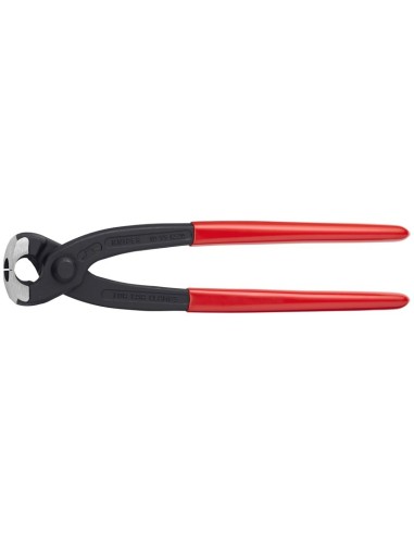 Alicate para abrazaderas de oreja recubiertos de plástico negro atramentado 220 mm (cartulina autoservicio/blíster) KNIPEX 10 9
