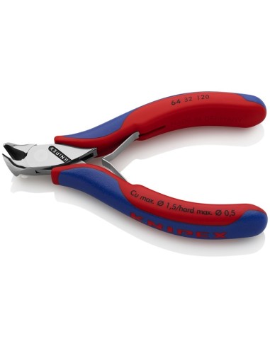 Alicate de corte frontal para electrónica con fundas multicomponentes 120 mm KNIPEX 64 32 120