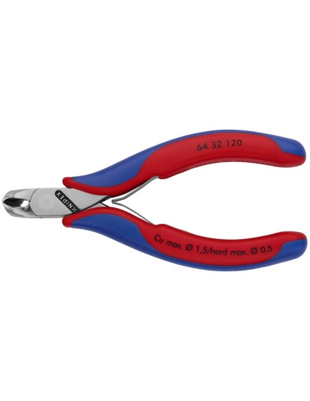 Alicate de corte frontal para electrónica con fundas multicomponentes 120 mm KNIPEX 64 32 120