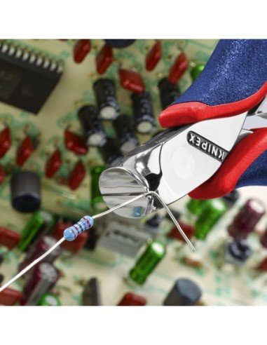 Alicate de corte frontal para electrónica con fundas multicomponentes 120 mm KNIPEX 64 32 120