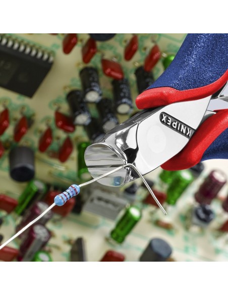 Alicate de corte frontal para electrónica con fundas multicomponentes 120 mm KNIPEX 64 32 120