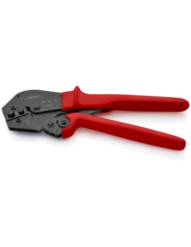 Alicate para crimpar terminales también para trabajar a dos manos con fundas de plástico antideslizantes bruñido 250 mm KNIPEX