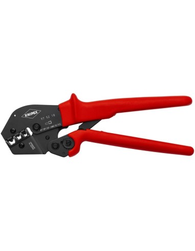 Alicate para crimpar terminales también para trabajar a dos manos recubiertos de plástico antideslizante bruñido 250 mm KNIPEX