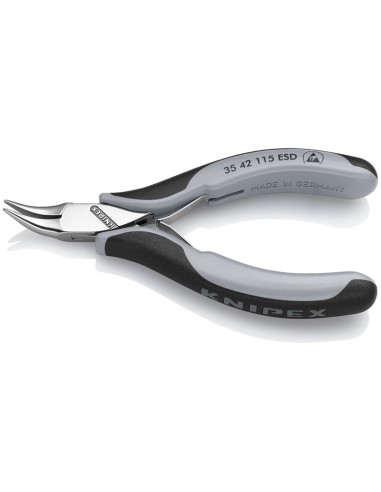 Alicate de montaje para electrónica ESD con fundas multicomponentes 115 mm KNIPEX 35 42 115 ESD