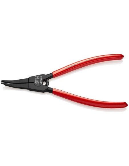 Alicate para arandelas especiales para arandelas de retención en ejes recubiertos de plástico bruñido 200 mm KNIPEX 45 21 200