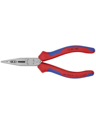 Alicate de electricista con fundas multicomponentes negro atramentado 160 mm KNIPEX 13 02 160