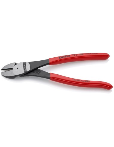 Alicates de corte diagonal de fuerza recubiertos de plástico negro atramentado 200 mm (cartulina autoservicio/blíster) KNIPEX 7