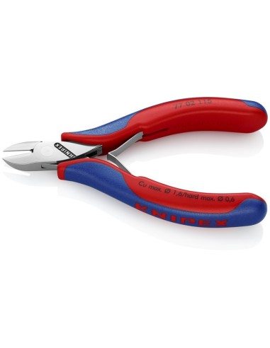Alicates de corte diagonal para electrónica con fundas multicomponentes 115 mm KNIPEX 77 02 115