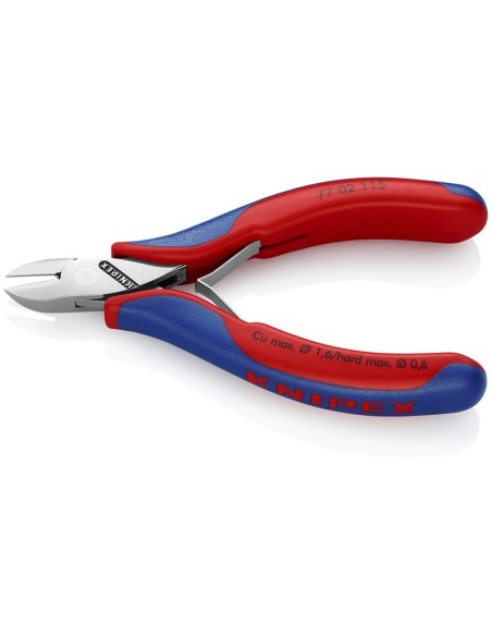 Alicates de corte diagonal para electrónica con fundas multicomponentes 115 mm KNIPEX 77 02 115
