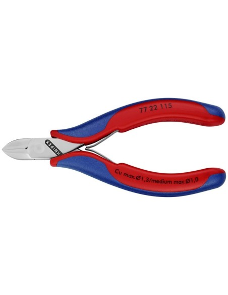 Alicates de corte diagonal para electrónica con fundas multicomponentes 115 mm KNIPEX 77 22 115