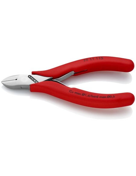 Alicates de corte diagonal para electrónica recubiertos de plástico antideslizante 115 mm KNIPEX 77 11 115