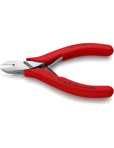 Alicates de corte diagonal para electrónica recubiertos de plástico antideslizante 115 mm KNIPEX 77 11 115