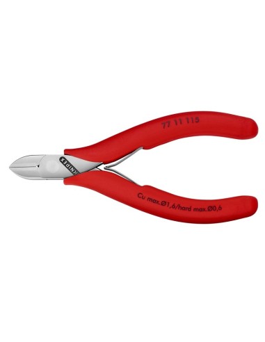 Alicates de corte diagonal para electrónica recubiertos de plástico antideslizante 115 mm KNIPEX 77 11 115