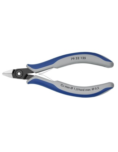 Alicates de precisión de corte diagonal para electrónica con fundas multicomponentes bruñido 125 mm KNIPEX 79 52 125