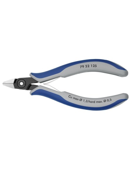 Alicates de precisión de corte diagonal para electrónica con fundas multicomponentes bruñido 125 mm KNIPEX 79 52 125