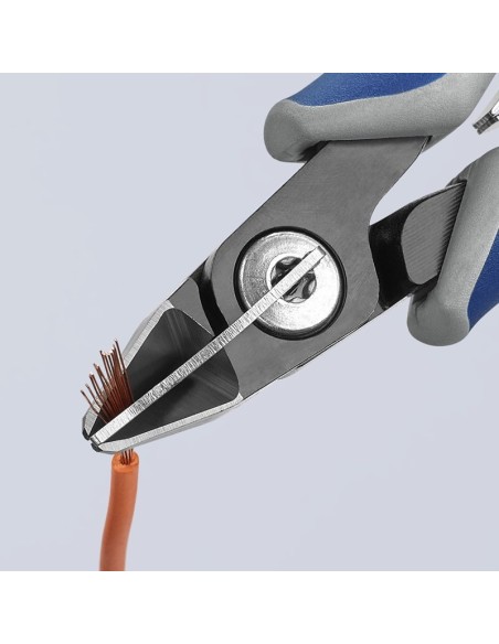 Alicates de precisión de corte diagonal para electrónica con fundas multicomponentes bruñido 125 mm KNIPEX 79 52 125