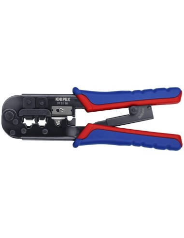 Alicate para crimpar conectores Western con fundas multicomponentes bruñido 190 mm KNIPEX 97 51 10